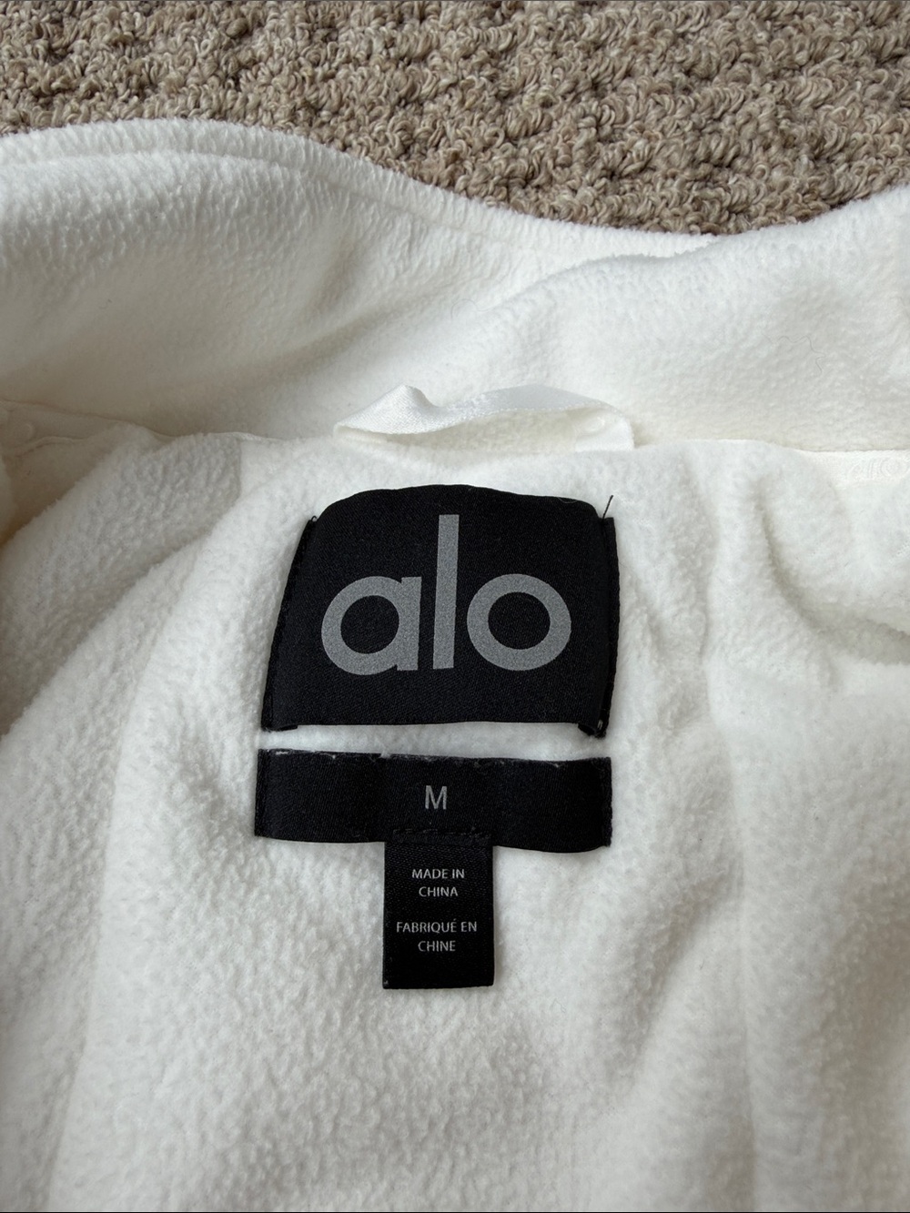 ALO Polar Fleece Cropped Wintry Mix Jacket M - Picture 5 of 5
